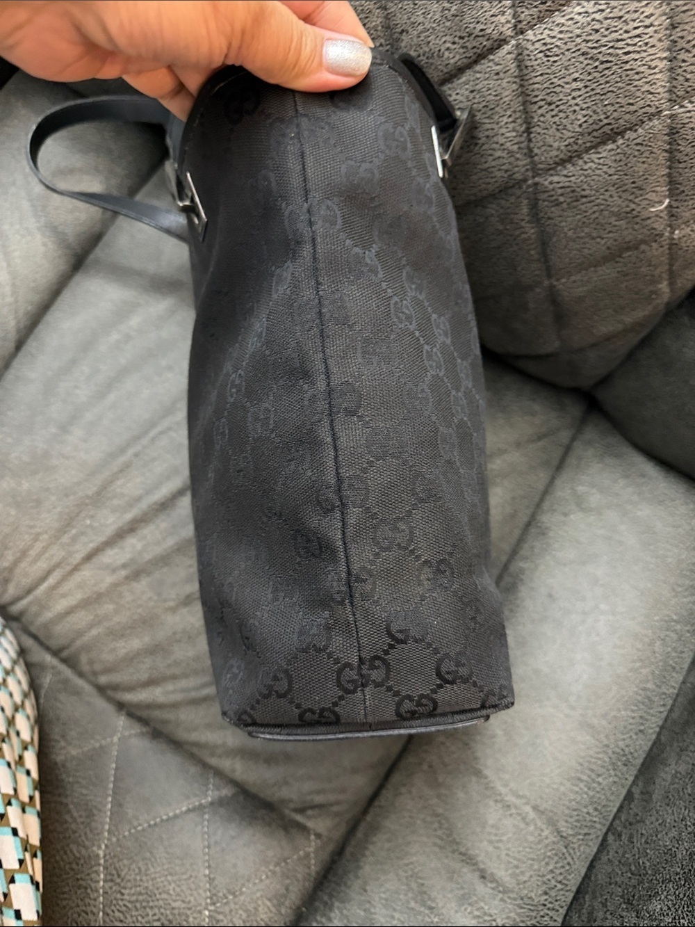 Gucci Black GG Supreme Shoulder Bucket Bag - Picture 2 of 8